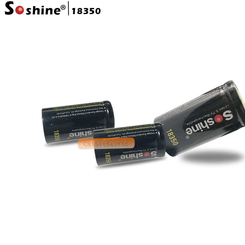 2 шт Soshine 18350 батарея 1000mAh 3,7 V литий-ионная аккумуляторная батарея с батареей защитный ящик для хранения