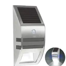 Солнечный настенный светильник из нержавеющей стали, датчик человеческого тела, светильник 2 светодиодный водонепроницаемый светильник для улицы, виллы, двора, коридоров, сада