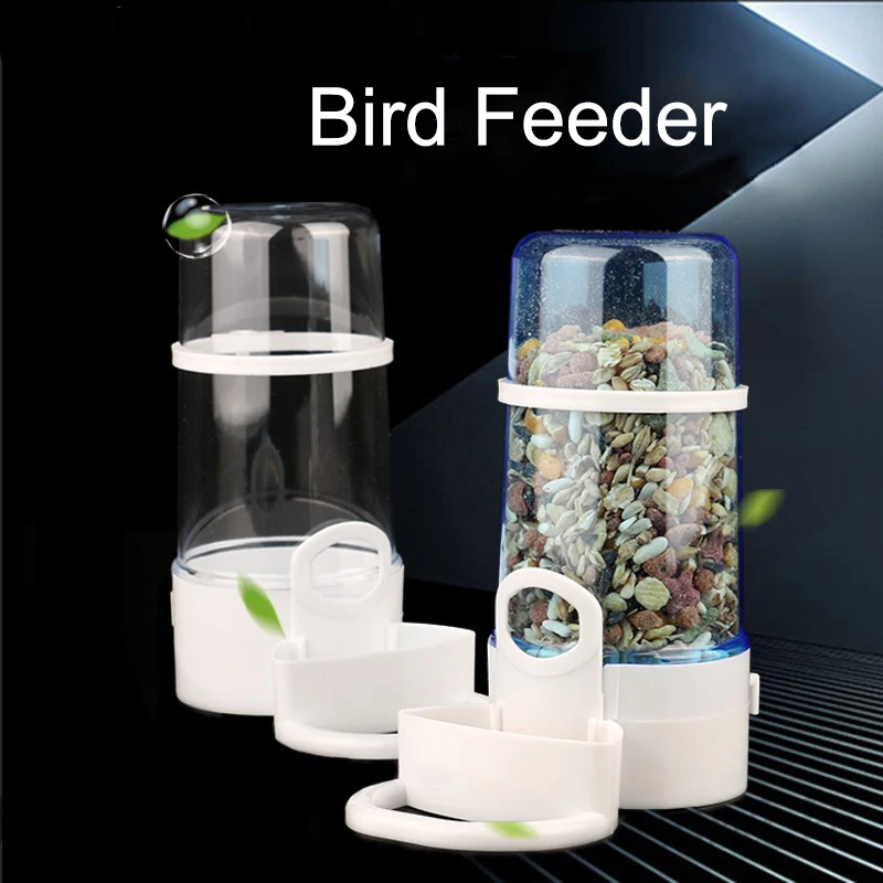 

Pet Bird Feeder Water Food Bird Feeder Outdoor Pigeon Plastic Automatic Parakeet Feeder Parrot Cage Food Container Bird Bowl