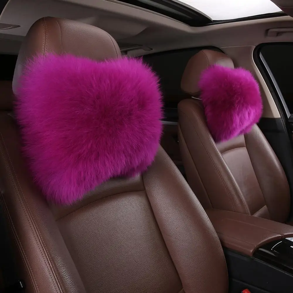 OGLAND натуральная меховая овчина Длинная шерстяная подушка для шеи автомобиля