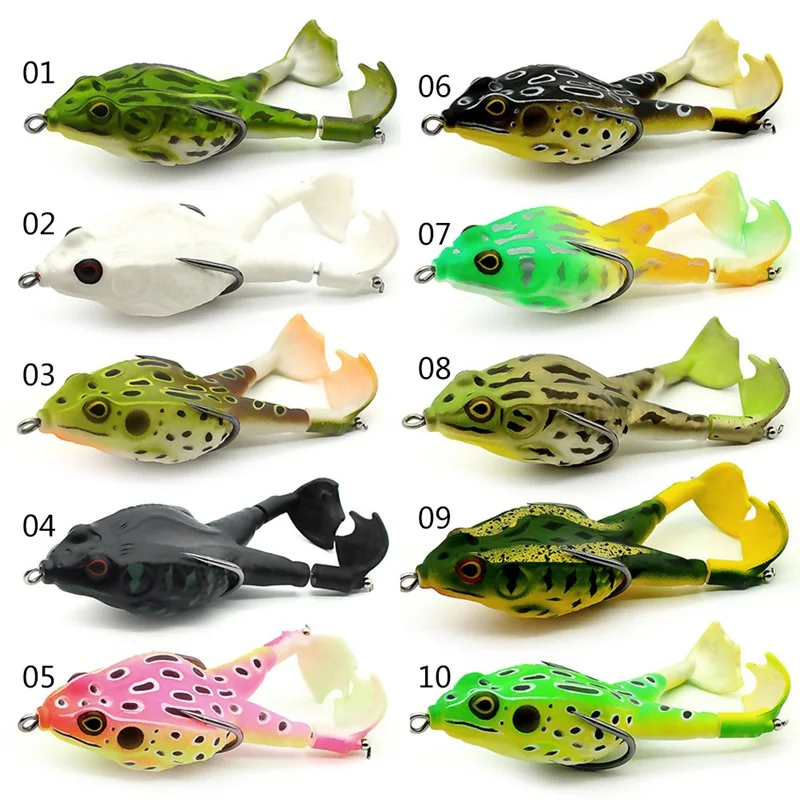 

Double Propeller Frog Soft Baits Silicone Lure Jigging Fishing Lure Bait Prop Topwater Catfish Artificial Wobblers 9cm 13.7g