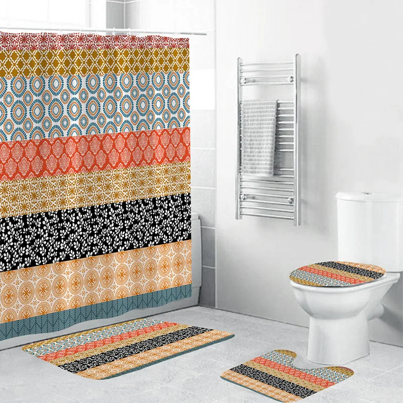 

3D Digital Printed Shower Curtain Bohemian Style Waterproof Polyester Shower Curtain