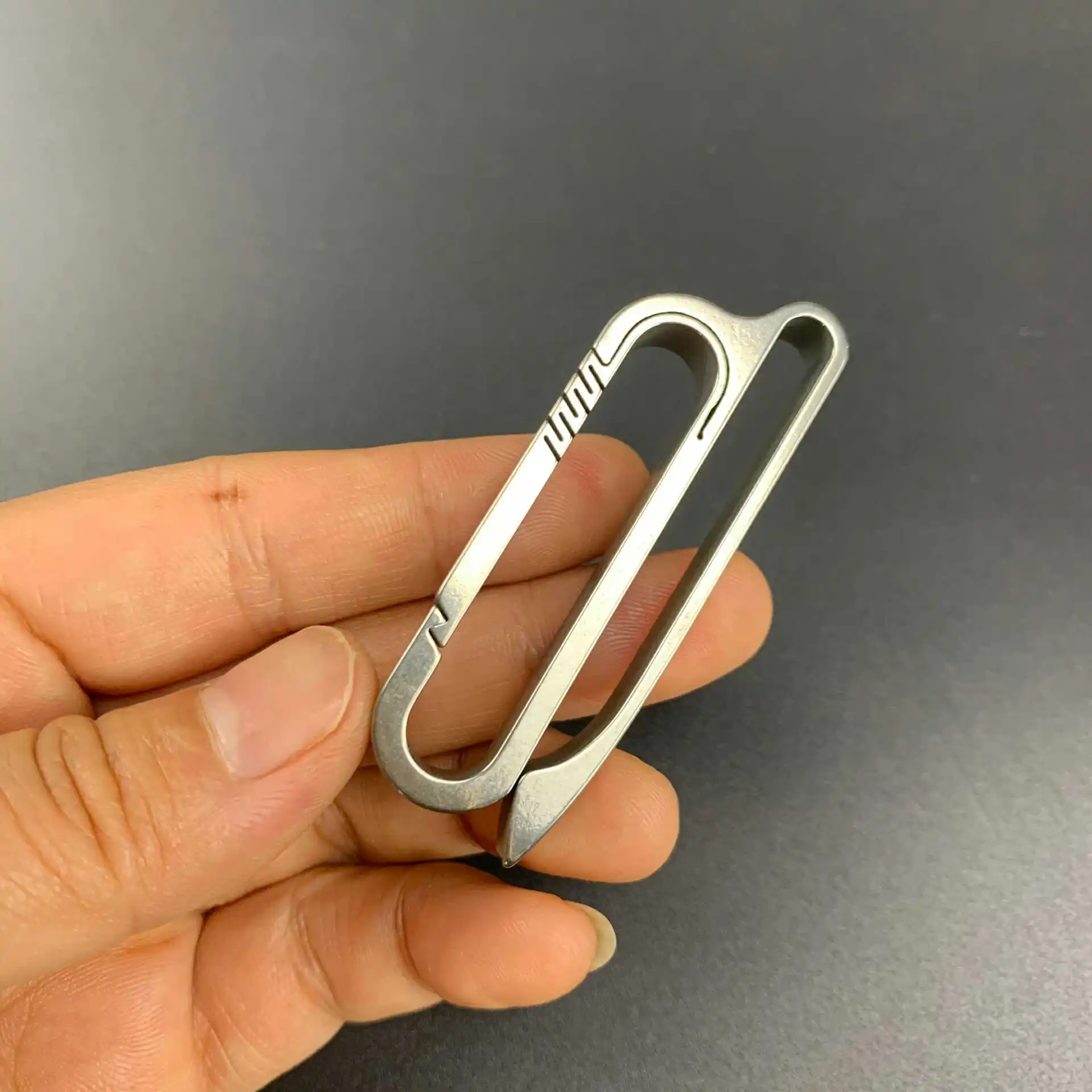 Pure Titanium Belt Loop Keychain with Detachable Clips Belt Key Ring