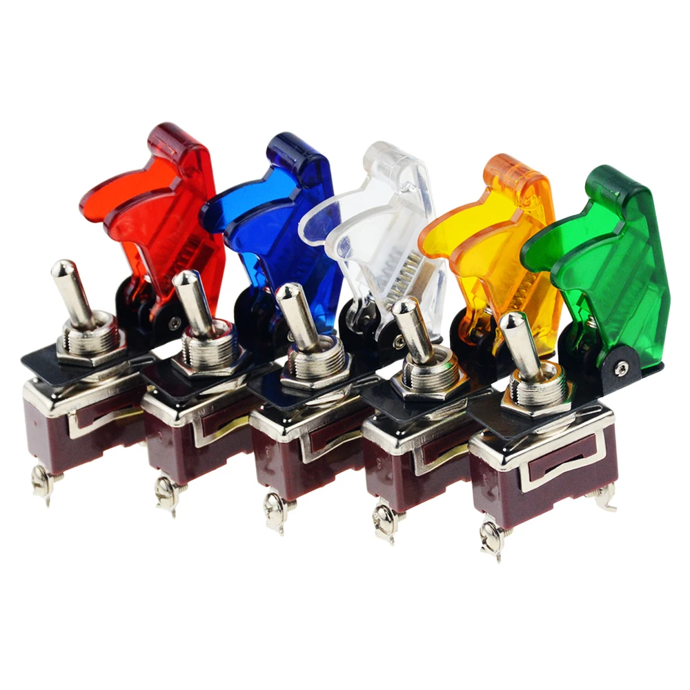 

1PCS Cover + 1PCS Switch 12mm 15A 250VAC ON-OFF Toggle Switch with protection cover Anti-touch cover rocker switch