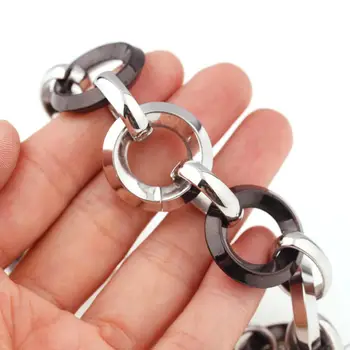 

100% Stainless Steel Bracelet 23 mm 8 Inches Curb Cuban Chain Bracelets for Men Women Free Shipping Factory Offer