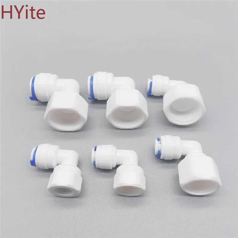Raccordo Acqua Ro Gomito 1/4 "3/8" Od Tubo Flessibile 1/4 "1/2" 1/8 "Bsp Filetto Femmina Tubo Di Plastica Connettore Rapido Reversa Aquario