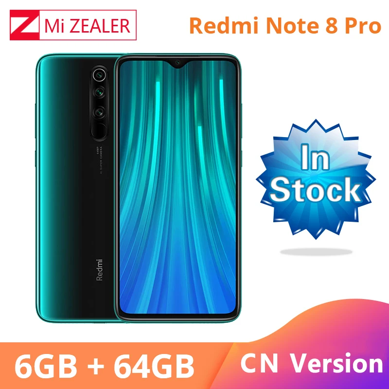 

New Original Xiaomi Redmi Note 8 Pro 6GB RAM 64GB ROM 4500mah Moible phone 64MP camera MTK Helio G90T cellphone