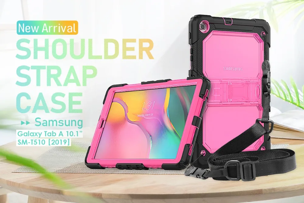 Тонкий силиконовый ударопрочный чехол для Samsung Galaxy Tab A 10,1 SM-T510 SM-T515 T510 T515 чехол для планшета в виде ракушки+ Защитная пленка на экран+ подставка для ручек