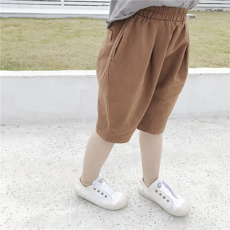 Летняя новая стильная детская одежда детские шорты в Корейском стиле мешковатые брюки однотонные шорты Pp брюки модные 207