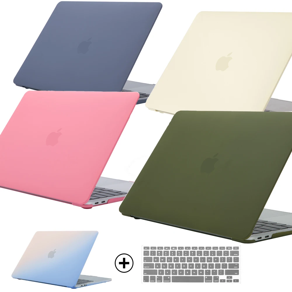 

2019 Matte Laptop Case For Apple MacBook Air Pro Retina 11 12 13 15 for mac book New Pro 13.3 15.4 inch A1706 A1932+Keypad Cover