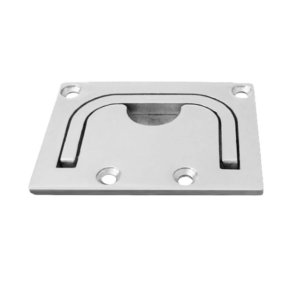 76 x 57 mm 316 Stainless Steel Spring Hatch Lift Pull Handle Recessed Fitting Marine Boat RV Sailing