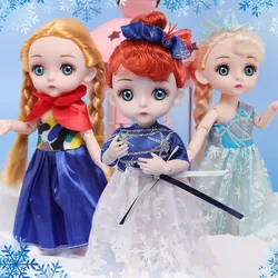 16cm Poupée Jouets pour Enfants 13 Joints Mobiles Bleu Yeux 1/12 BJD MINI Poupée Vêtements De Mode BRICOLAGE Habiller Poupées pour Les Filles Cadeau 