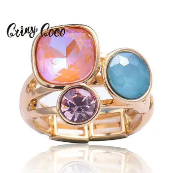 

Cring Coco 2020 Fashion Crystal Alloy Woman Engagement Ring for Women Jewellery Anniversary rings Mother's Day Gift Wholesalae