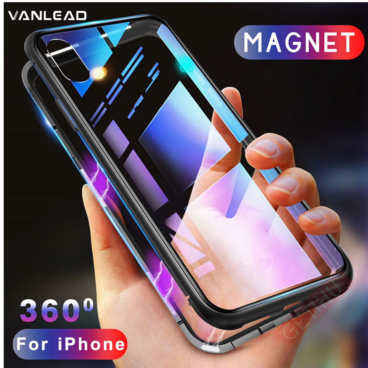 

Phone Case Metal Magnetic For IPhoneX XS MAX XR 7 8 Plus Tempered Glass Back Cover Anti-fall for iPhone 7 Case