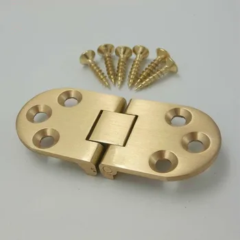 

4 PCS hidden round table plane hinge pure copper flip hinge table hinge folding table accessories ZP7311537
