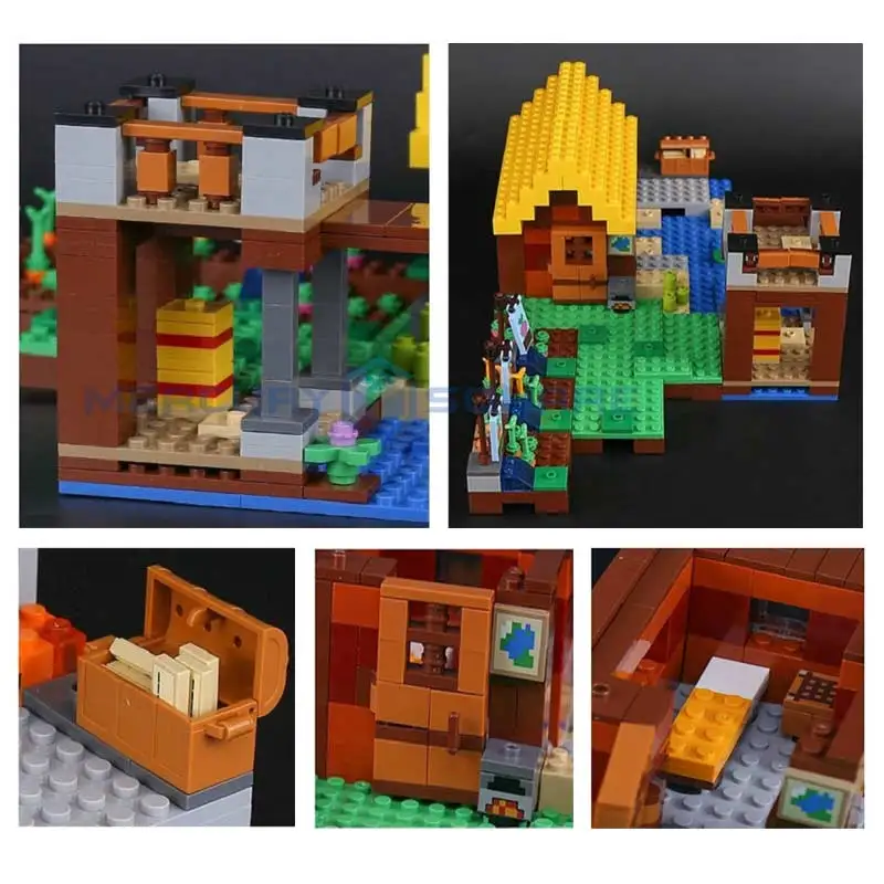 Farm Cottage Building Blocks With Steve & Alex Action Figures Compatible My World Bricks Set Gifts Toys 21144 Farm Cottage Building Blocks With Steve & Alex Action Figures Compatible My World Bricks Set Gifts Toys 21144