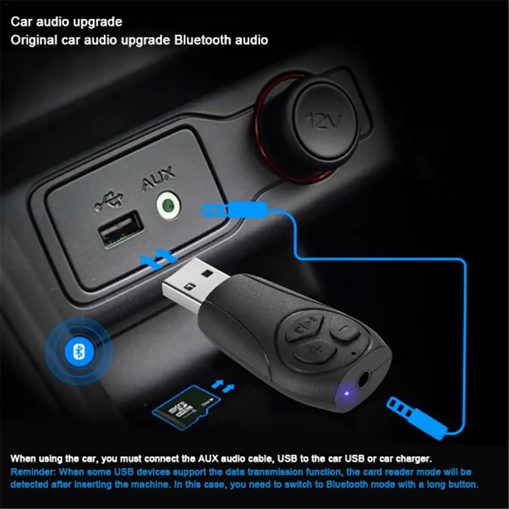 Адаптер беспроводной Bluetooth динамик USB AUX аудио стерео музыка автомобильный приемник адаптер MP3 32 Гб передняя вилка
