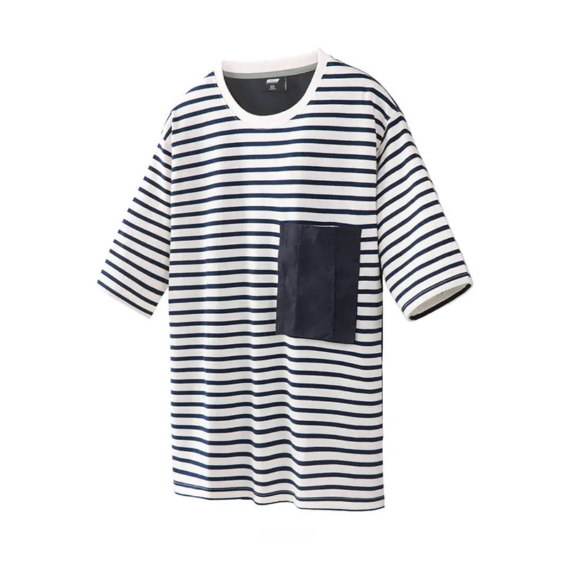 Blue White Striped VIISHOW уличная полосатый Для мужчин футболки Марка Повседневное хлопок половина рукав футболка Для мужчин летний футболка для Для мужчин TD1387192 - Цвет: Blue White Striped