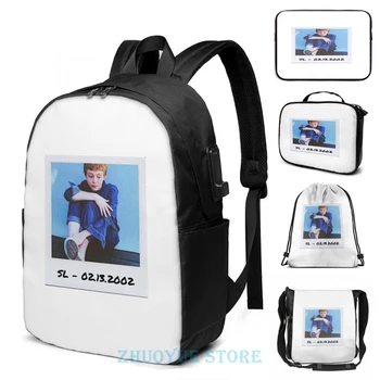

Funny Graphic print Sophia Lillis Polaroid Edit USB Charge Backpack men School bags Women bag Travel laptop bag