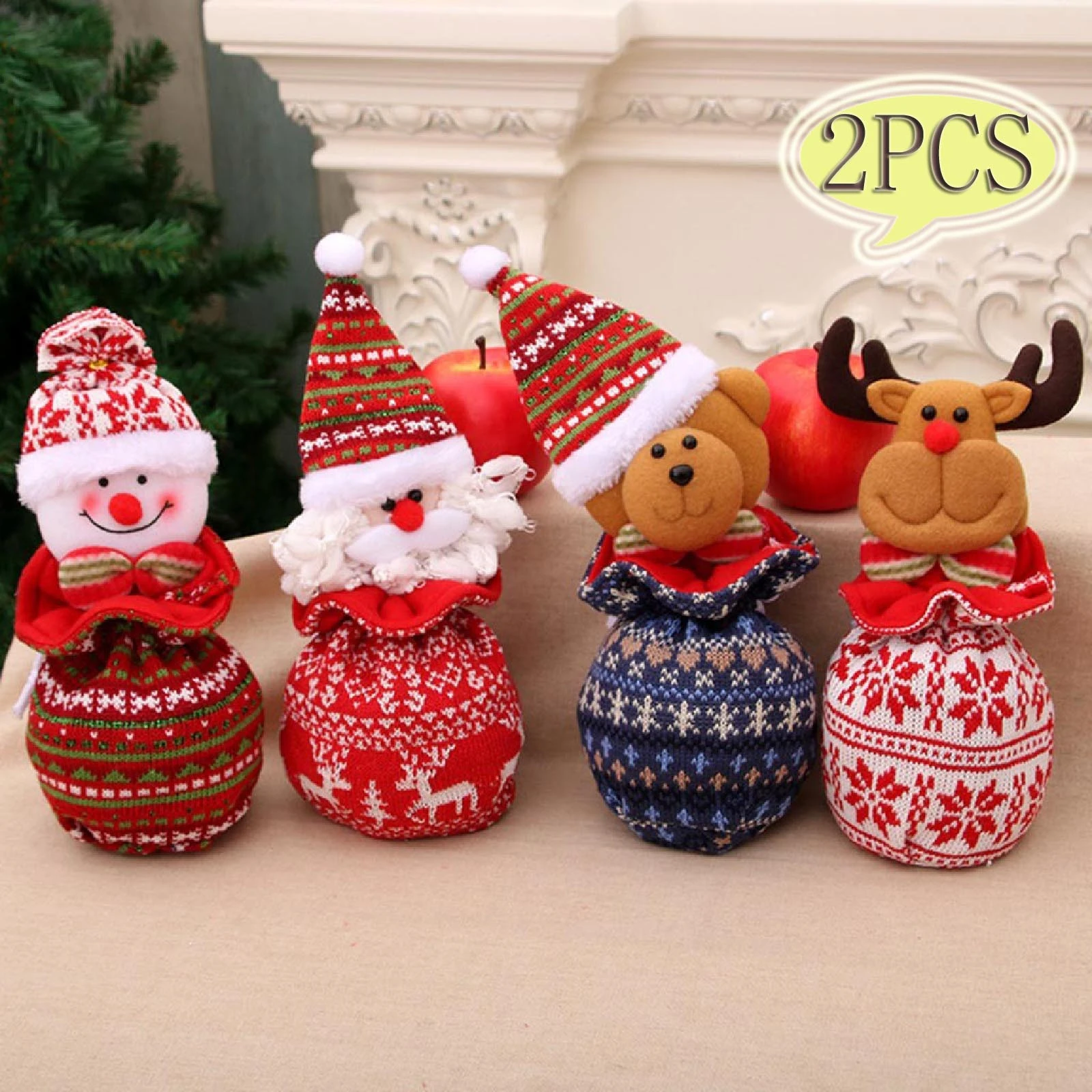 Christmas Candy 2022 2Pcs New Year 2022 Christmas Candy Packaging Santa Gift Bag Xmas Plastic  Bag Christmas Decorations For Home Navidad 2021 Gift|Stockings & Gift  Holders| - Aliexpress