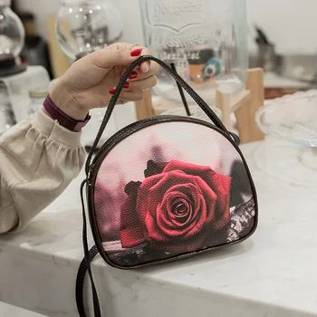 

Floral Printed New Women's Mini Bag Shell Shoulder Phone Coin Purse Cat Rose Printed Bag Crossbody Bags Handbags For Female
