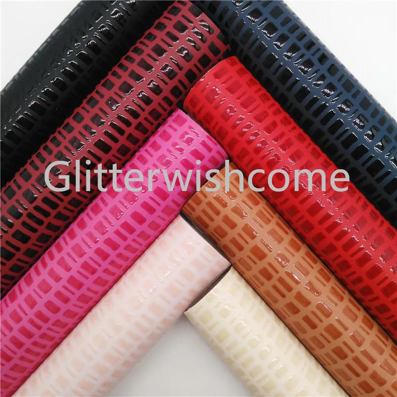 Glitterwishcome 21X29 см A4 Размер тисненая ткань кожа, синтетическая кожа ткань листы, ПУ виниловая ткань для бантов, GM478A