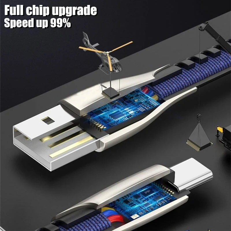 Кабель из сплава USB 3A Быстрая зарядка USB быстрая передача данных синхронизировать Мобильный телефон Смартфон для iPhone Android type-C Xiaomi Micro USB провод шнур