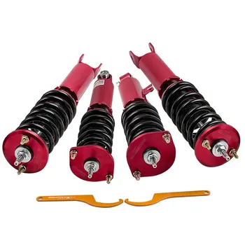 

24 Ways Coilovers Suspension Shocks for Nissan Fairldy Z 300ZX Z32 1990-1996 Red