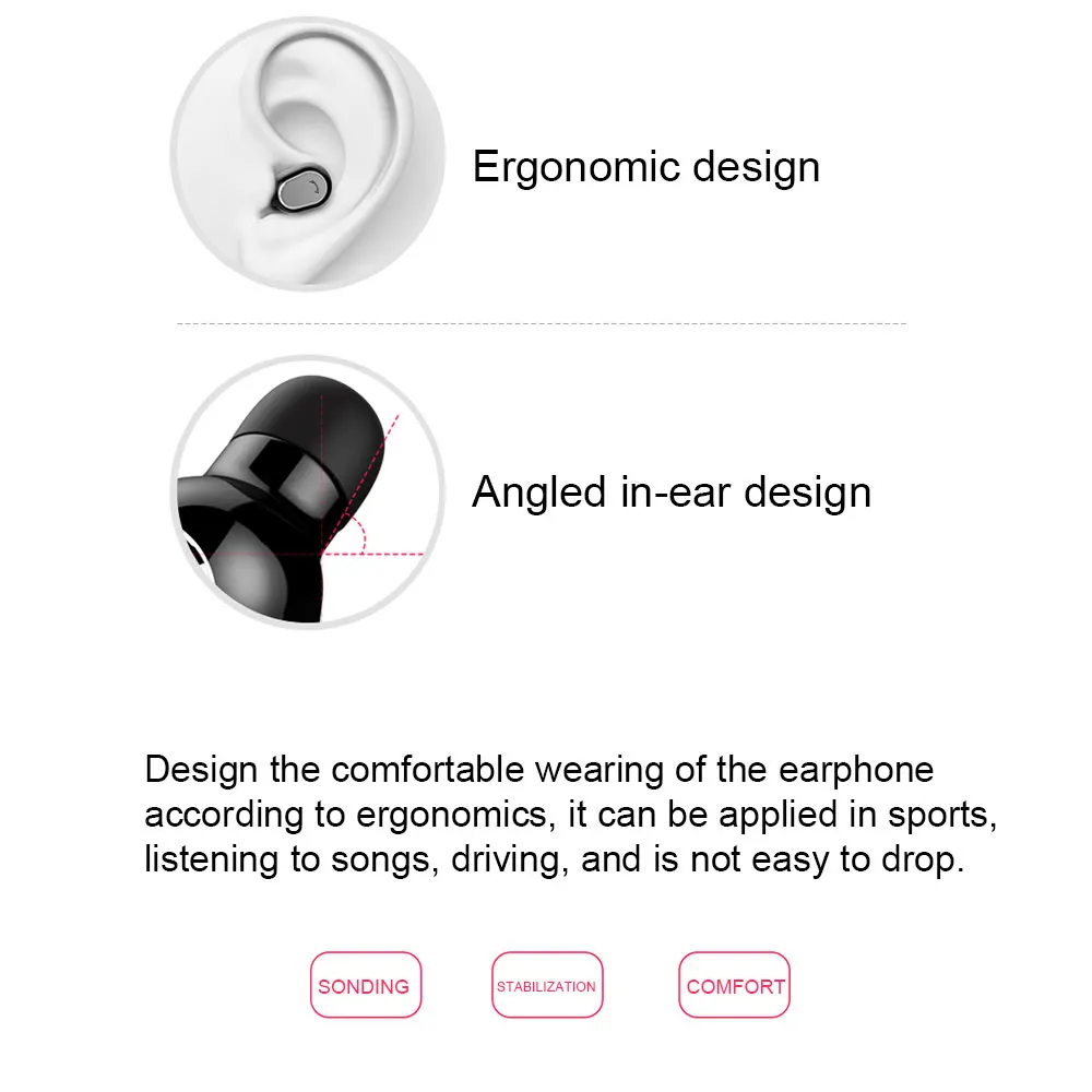 M8 мини беспроводные Bluetooth Наушники V4.1 бас стерео одиночный Bluetooth Handsfree вкладыши Встроенный микрофон с зарядным устройством