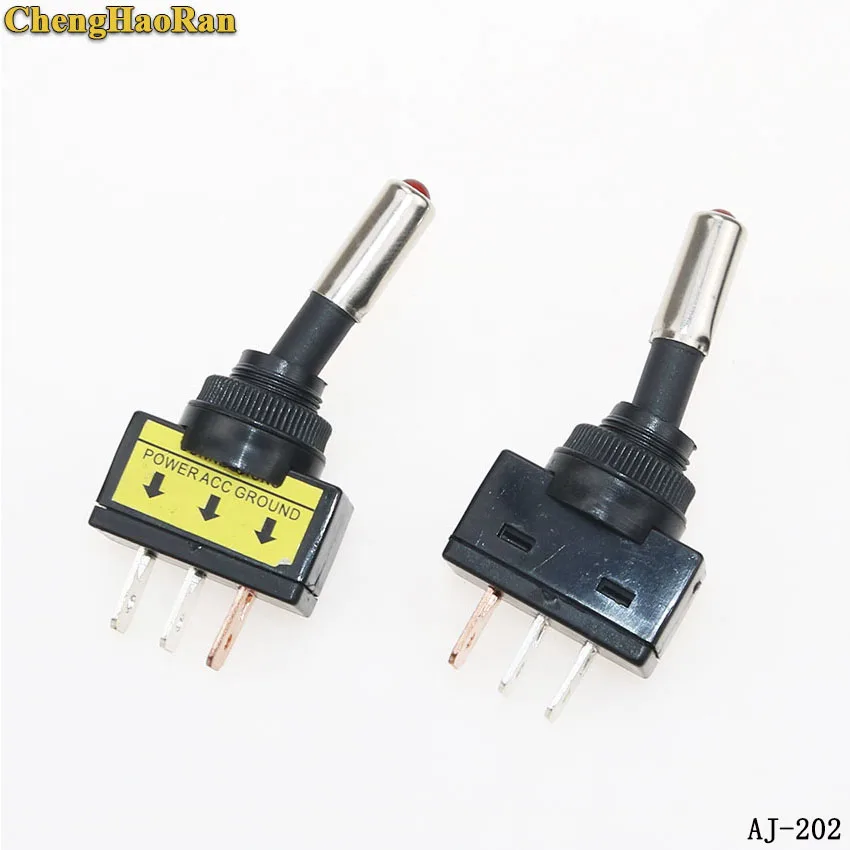 1pcs ChengHaoRan Car with For LED light switch knob toggle 12V 20A 3 foot gear boat type rocker switch modification