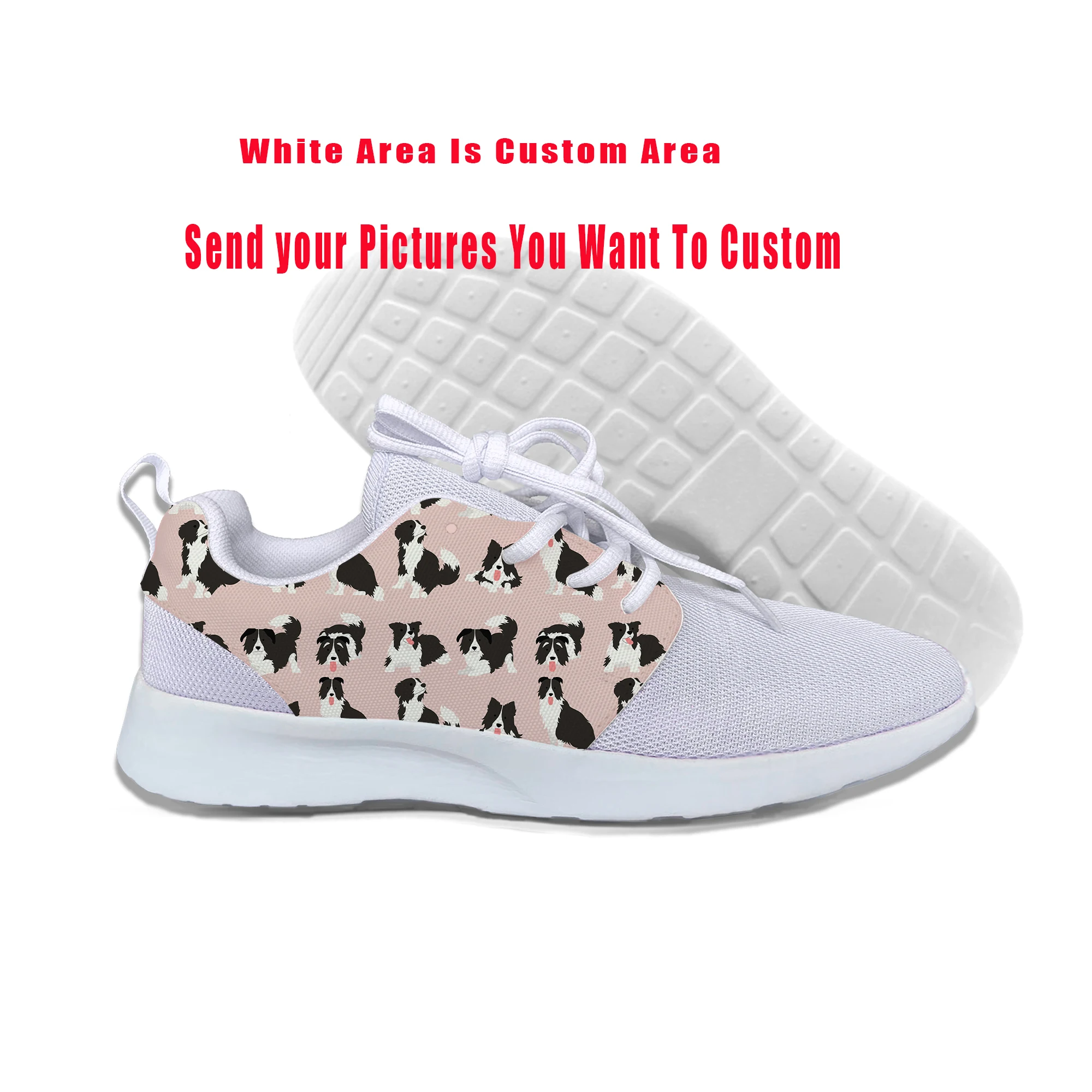 Border Collie Animal Pets Dog Cut kawaii Harajuku Lightweight Sport Running Mesh Shoes Men Women Casual Breathable Sneakers |