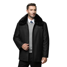 Зимнее мужское пуховое пальто среднего возраста, модные черные мужские парки, высокое качество, куртка на утином пуху, мужские пальто и куртки