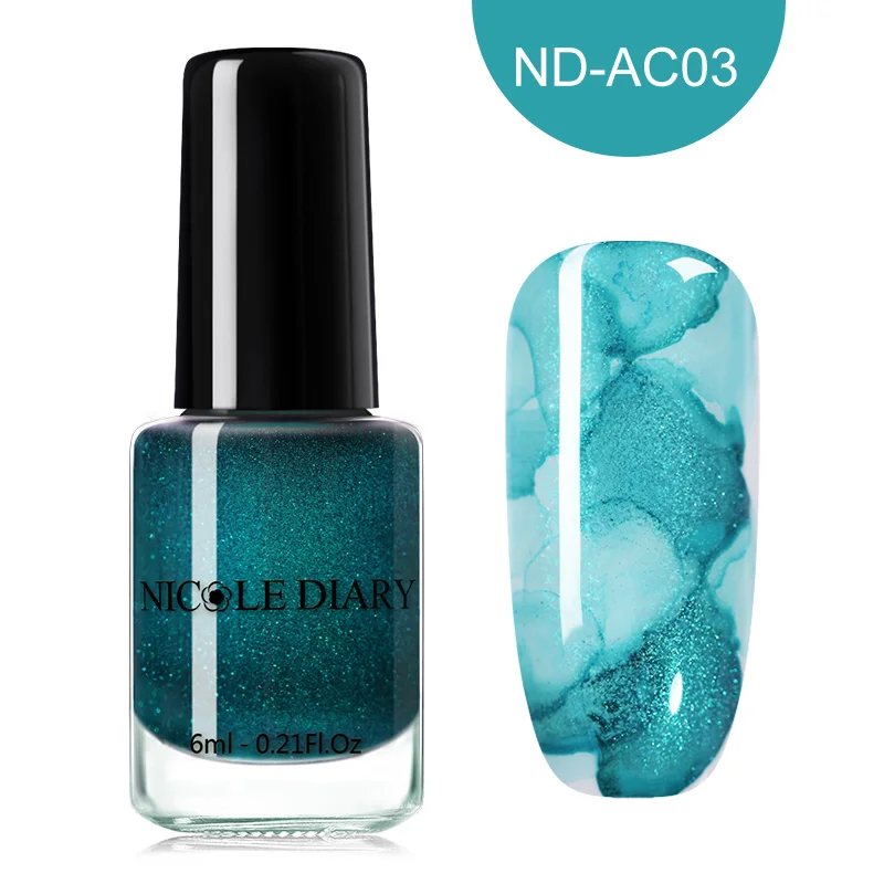 ND-AC03 Nicole Diary акварельный чернильный лак с блеском для ногтей Цветущий лак УФ-гель дымовой эффект мраморная смазка жидкий градиент инструменты для красоты - Цвет: ND-AC03