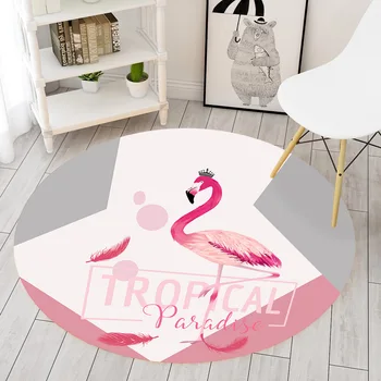 

nordic style animals picture rugs and carpets for living room bedroom 60*60cm round carpet washable bathroom bath mat DW242