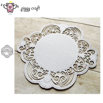 

Piggy Craft metal cutting dies cut die mold Lace oval round frame Scrapbook paper craft knife mould blade punch stencils dies