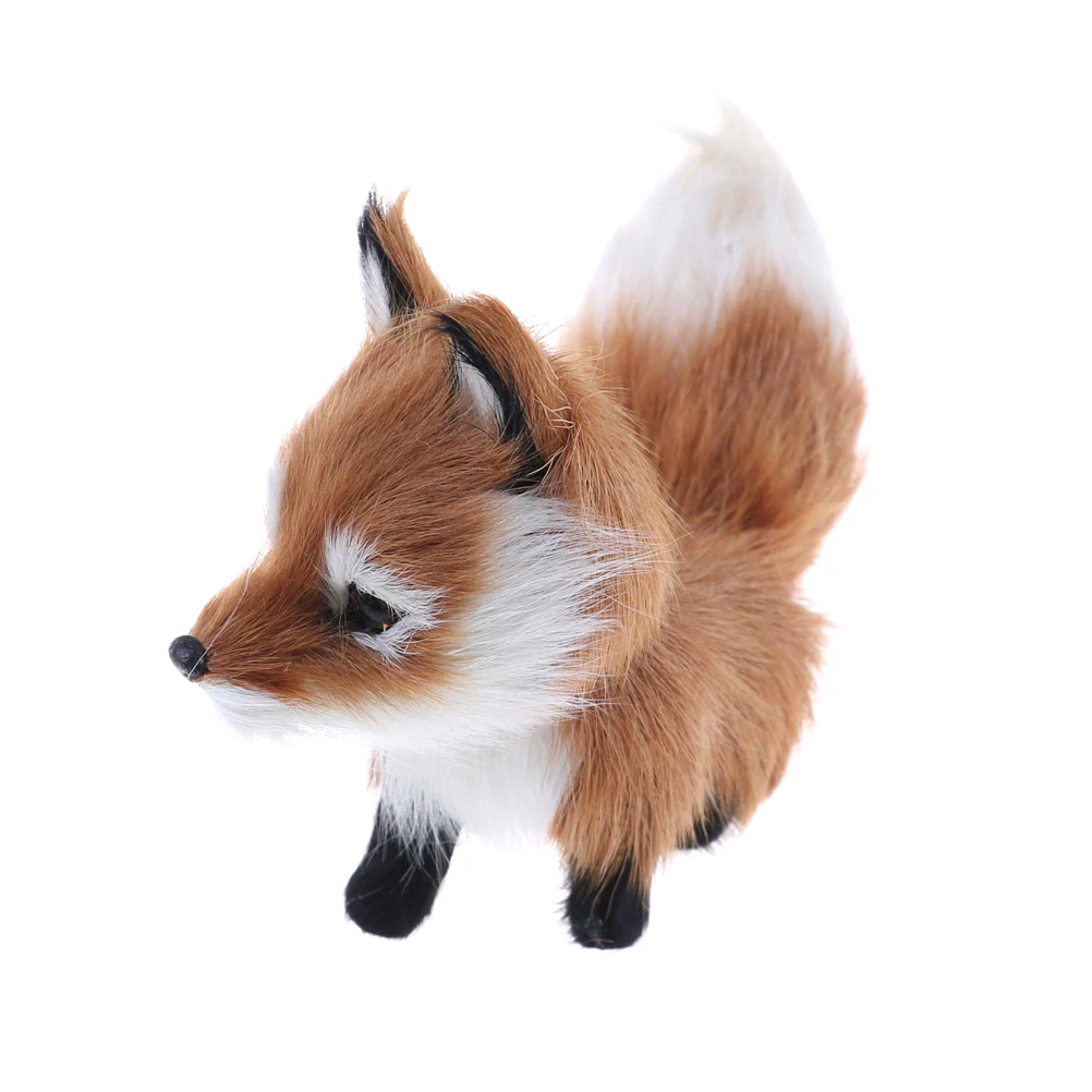 1Pcs Mini 3 Colors Small Simulation Fox Toy Squatting Fox Model Home  Decoration Wedding Birthday Gift