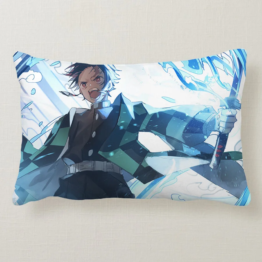 50CM No pillow core Demon Slayer Kimetsu no Yaiba Kamado Tanjirou Nezuko Printed Pillows Cover Soft Pillow case Gift Sofa