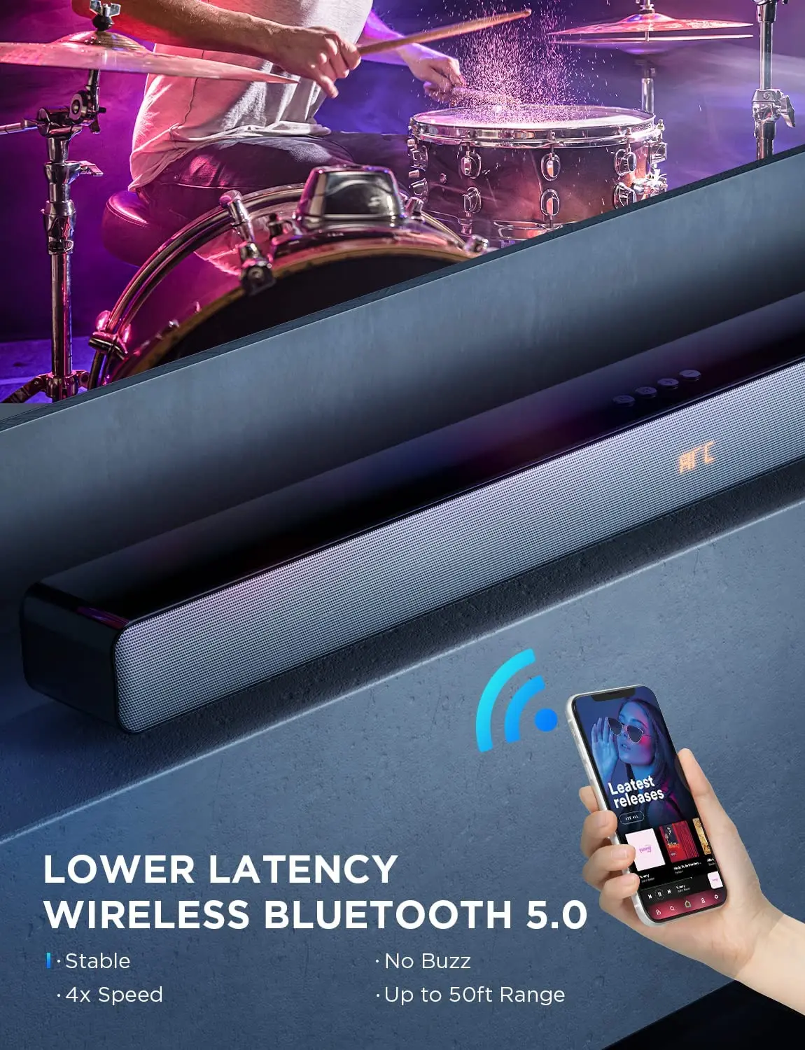 US $81.99 BOMAKER 100W TV Sound Bar Wired&Wireless Bluetooth Home 9 EQs/Deep Bass/CEC Remote/3D Surround SoundBar PC Theater TV Speaker