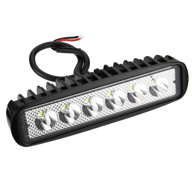 2 шт., 18 Вт, рабочий светильник, бар, 6LED, DRL, для вождения, противотуманная фара, для 12 В, для автомобиля, грузовика, 6500 К, супер яркий, для вождения, точечный светильник, рабочий светильник