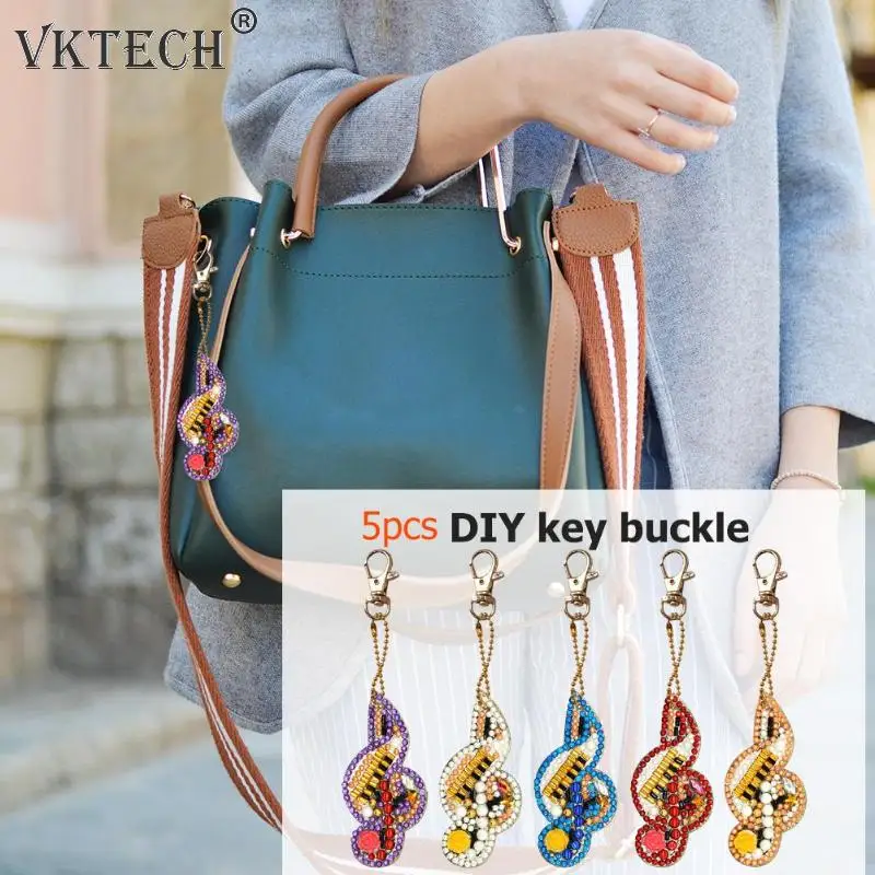 5 шт. DIY полная дрель Алмазная картина брелки специальная форма музыкальные нотки брелки Алмазная вышивка крест брелок "Стич"