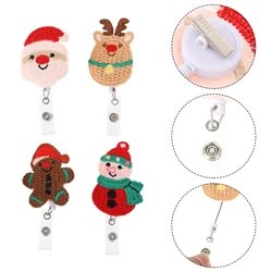 Porte Badge rétractable en tricot de noël, 4 pièces, porte Badge d'infirmière 