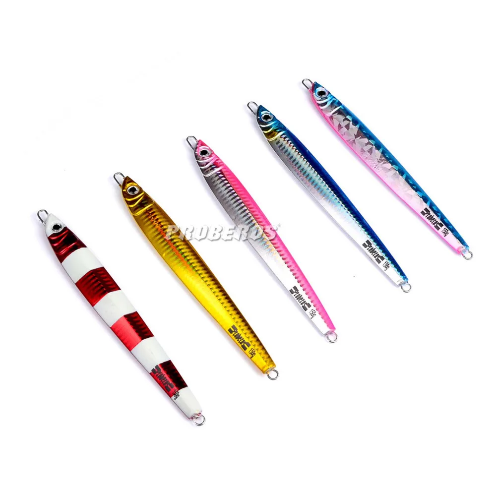 5PCS Slow Jig Glow Fishing Deep Sea Ocean Boat Rock Beach Metal Jigging