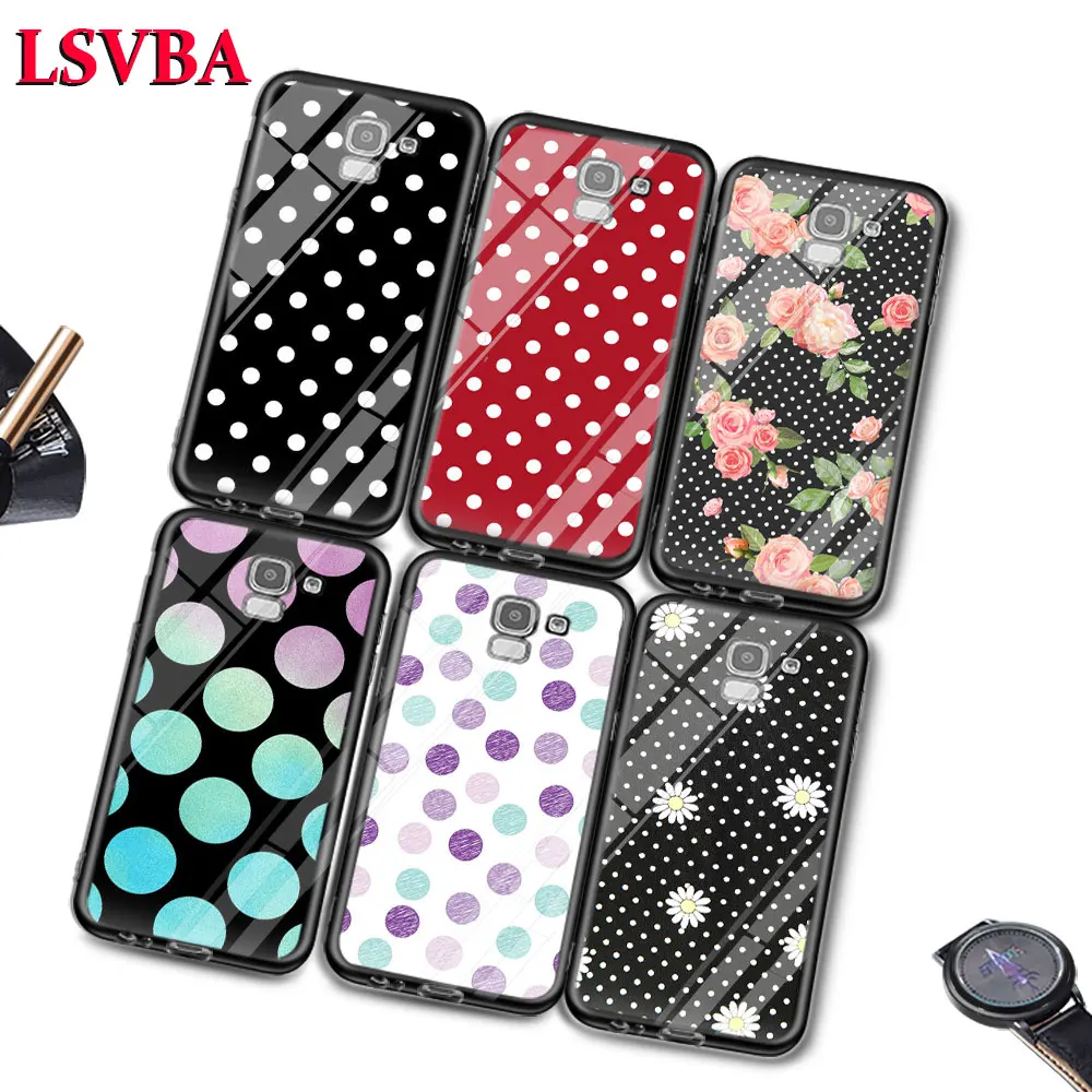 

Polka Dots For Samsung Galaxy J2 J3 J4 J5 J6 J7 Plus Core 2018 2017 2016 Super Bright Glossy Phone Case Cover