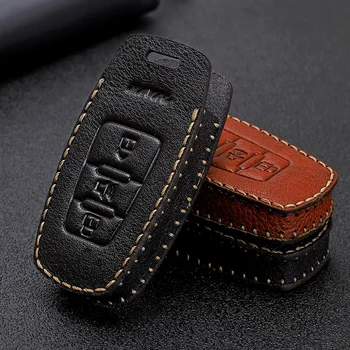 

Top Layer Leather Genuine Leather Men Car Key Bag Case Cover Key Holder Chain For HAVAL H2 H6 H7 H8 H9 F7 F7X smart key