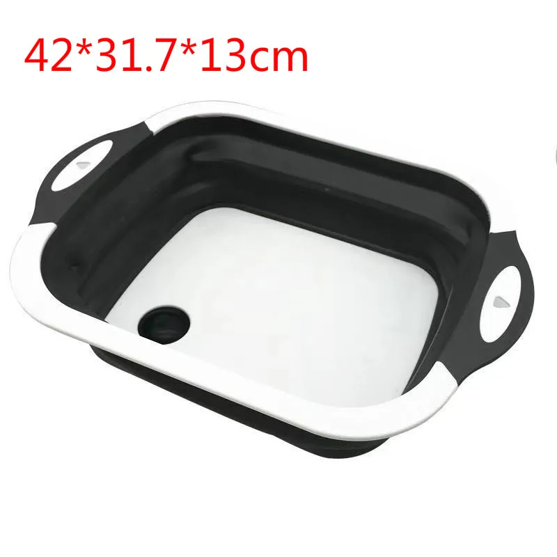 Multifunction Kitchen Chopping Blocks Sinks Drain Basket Folding Cutting Board Fruits Tool Kitchen Storage Basket Chopping Board - Цвет: 4