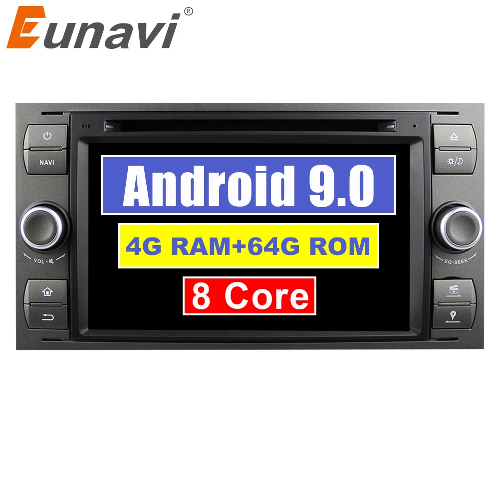 Автомагнитола Eunavi 2 Din Android 9 4 ГБ 64 gps 7 дюймов|din android|2 din androidnavigator wifi |