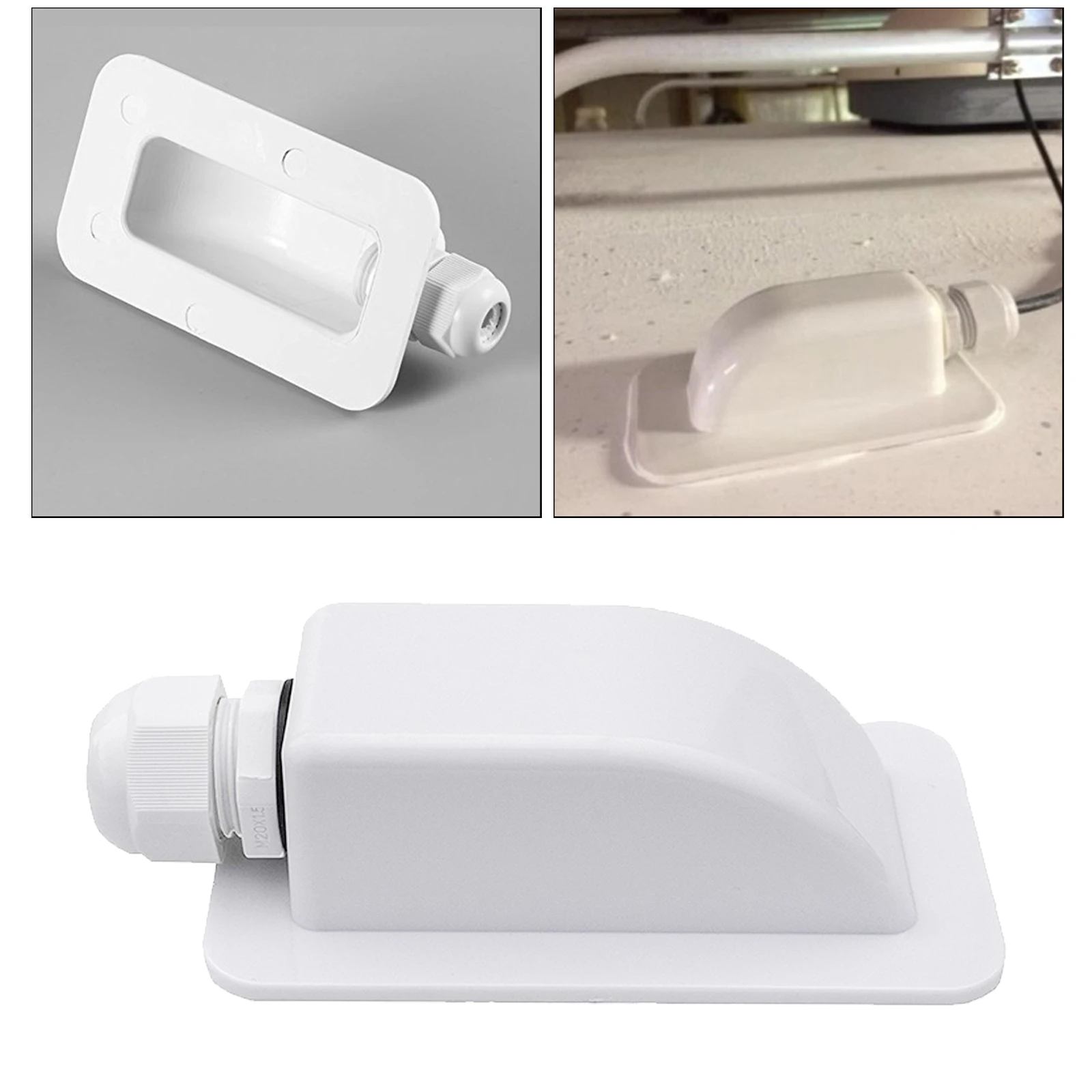 ABS Solar Panel RV Single Cable Entry Gland Box Waterproof Universal White