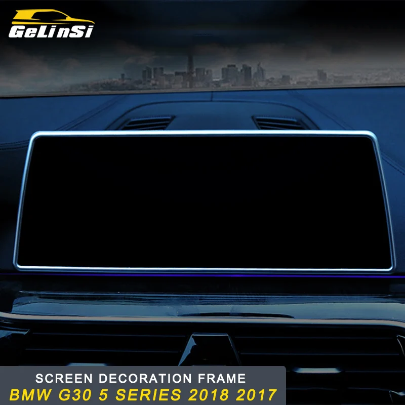 

GELINSI for BMW G30 5 Series 2018 Car Styling Navigation GPS Screen Monitor Panel Cover Trim Frame Sticker Interior Accessories