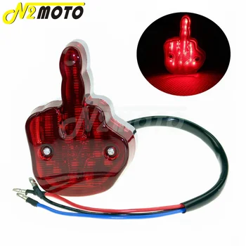 

Universal Motorcycle Middle Finger LED Tail Light For Harley Bobber Chopper Yamaha KTM Honda Triumph Rear Stop Light Taillight