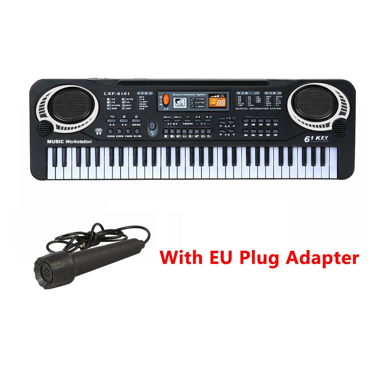Digital 61Tasten Akku Keyboard USB Stage E-Piano 200 Sounds inlk Notenständer 